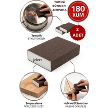 Jelert Ikili Takoz Sünger Zımpara 180 Kum - Esnek Ahşap, Metal ve Temizlik Zımparası, Esnek Zımpara, Ahşap Zımparası, Temizleme Süngeri, Islak Kuru Zımpara, Hobi Zımparası