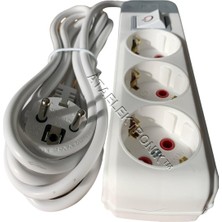 Delixa Isıtıcı Için 3lü 3 Çıkış Üçlü 2 Metre Yerli Grup Düğmeli Elektrik Kablolu Priz Anahtarlı