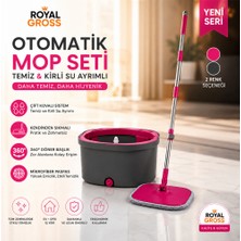 Royalgross Çift Kovalı Temiz Kirli Su Ayrımlı Otomatik Mop Seti ile Hijyenik ve Pratik Temizlik