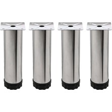 Delixa Tuğra Ayarlanabilir Pingolu Krom Mobilya Dolap Ayağı Metal 4lü 15 cm - 4 Adet