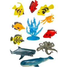 Delixa Mini Deniz Canlıları Figür Seti – 11 Parça Renkli Eğitici Oyuncak (4-8 Cm)