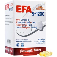 Delixa New Life Efa S-1200 90 Kapsül Balık Yağı - 720 Mg 3-396 Mg Epa - 264 Mg Dha