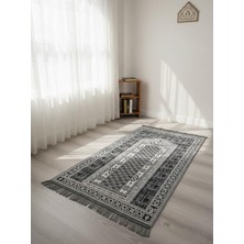 Delixa My Evilla Seccade Hafif Katlanabilir Yıkanabilir Namazlık Şık Motifli Çeyizlik ve Hediyelik Gri-Siya