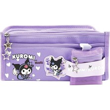 Delixa Sanrio Mor Yüksek Kapasiteli Çok Gözlü Kalemlik Kalem Kutusu