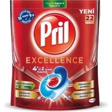 Delixa Pril Excellence 4 Ü 1 Arada Bulaşık Makinesi Deterjanı 22 Kapsül