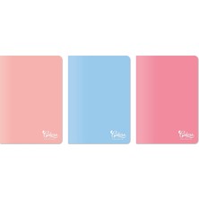 Delixa Colors A4 80 Yaprak Kareli Defter 3'lü Paket, Somon, Pembe, Mavi