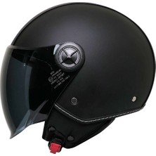 MTS FX101 Leather Motosiklet Kaskı Deri Yarım Açık Motorcu Kask