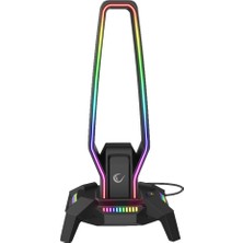 Delixa RM-H27 Igrıs Type-C Rgb Siyah Kulaklık Standı RM-H27 Igrıs Sıyah