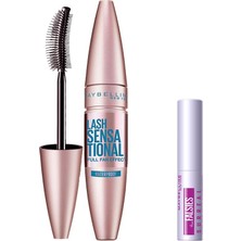 Delixa Maybelline New York Lash Sensational Yelpaze Etkili Suya Dayanıklı Siyah Maskara 9.4 ml  Mini Falsi
