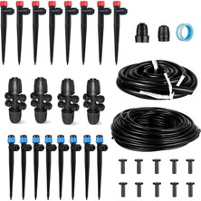 Delixa Damla Sulama Sistemi Kiti - 16FT 1/2 '' ve 79FT 1/4" Sulama Boru Parçaları ile Bahçe Sulama S