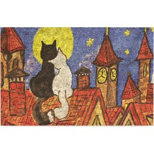 Delixa Kedi Köpek Komik Tasarımlı Dekoratif Kapı Önü Paspas, Dış Mekan/ev Içi/banyo/mutfak/yatak O