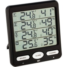 Delixa Dostmann 30.3054 Telsiz Termo-Higrometre Klima Monitörü (Pillerle Birlikte Siyah)