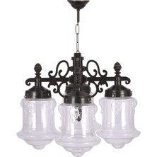 Delixa Avonnı BFE-68189-4BSY Siyah Elektrostatik Toz Boyalı Dış Mekan Aydınlatma, E27, Abs, Cam, 55