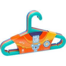 Delixa Huub Hanger Plastik Çocuk Askısı, Elbise Askısı, Renkli Askı, Slim Askı (Standart, Adet, 8)