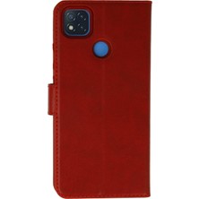 Delixa Xiaomi 9c Uyumlu Kılıf Kapaklı Cüzdan Standlı Deri - Kırmızı