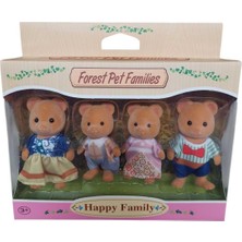 Delixa Toyimoyi Happy Family Ayı Ailesi 4'lü Figür Seti Rol Yapma Oyuncağı Renkli 5-8 cm