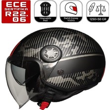 FR612 Univer Motosiklet Kaskı Güneş Vizörlü Yarım Açık Motorcu Kask