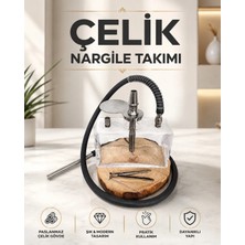 Mini Çelik Kare Nargile Takımı