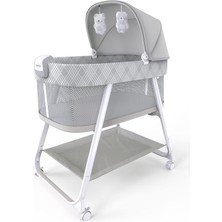 Delixa Ingenuity Lullanight Gem Bebek Yatağı, 4 Tekerlekli ve Hava Geçiren Kenarlı, Gri, 0-5 Ay, 7 Kg'a Kad