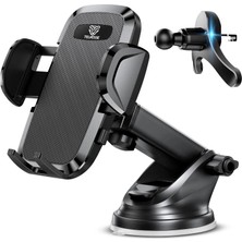 Delixa 2 Modlu Klima + Torpido Araç Telefon Tutacağı Cam Havalandırma Vantuzlu Araba Telefon Tutucu TT01