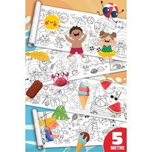 Delixa Sinaticaret Yaz Aktiviteleri Dev Boyama Kağıdı Rulosu, 5 Metre x 45 Cm, Çocuklar Için Eğitici ve Eğl