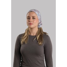 Hürrem Bone Gri Pratik Hazır Geçmeli Tesettür Bone Sandy Kumaş Geometrik 2117_15