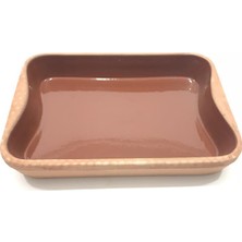 Delixa Stil Toprak Güveç Kabı 32X23X5CM Yüksek Ateşe Dayanıklı Dikdörtgen Toprak Güveç Fırın Tepsisi