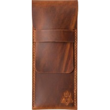 Delixa Oh Deer Leather Hakiki Deri Kalemlik – 4 Kalem Kapasiteli Tasarım - Camel