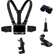 Delixa 5 Parça Göğüs Bandı Aksiyon Kamera ve Telefon Tutucu – 360° Döner, Ayarlanabilir Harness,
