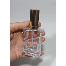 Delixa Cam Yeniden Doldurulabilir Sprey Kolonya Parfüm Şişesi 50 ml Gold Kapaklı 10 Adet, PRFM-002
