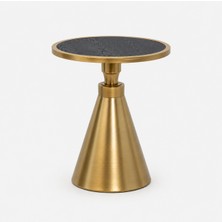 Şehrazat Lüks Gold Metal Gövdeli Ahşap Tablalı Luxury Yan Sehpa