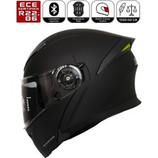 Fazer FR-965 Mat Black Motosiklet Kaskı Çene Açılır Güneş Vizörlü Motorcu Kask