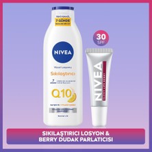 Nivea Q10 7 Günde Sıkılaştırıcı Vücut Bakım Losyonu 250ML ve Berry Renkli Nemlendirici Dudak Kremi