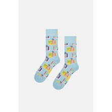 Happy Socks - Mavi Balık Desenli Çorap