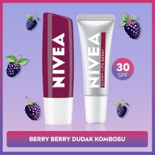 Nivea Böğürtlen Renkli Dudak Bakım Kremi 4,8gr ve Berry Işıltılı Nemlendirici Dudak Parlatıcısı