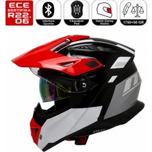 MTS FR805 Senik Cross Motosiklet Kaskı Güneş Vizörlü Enduro Full Face Kask