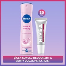 Nivea Kadın Sprey Deodorant Pearl&beauty 150ML ve Berry Renkli Nemlendirici Dudak Parlatıcısı
