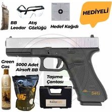 We Glock 17 Gen4 Gümüş Blowback Airsoft Tabanca Greengas