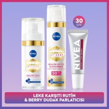 Nivea SPF50 LUMINOUS630 Leke Karşıtı Gündüz Yüz Kremi, Cilt Serumu ve Berry Nemlendirici Dudak Parlatıcı