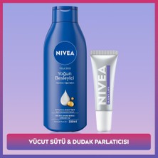 Nivea Yoğun Besleyici Vücut Bakım Sütü 200ML ve Glowy Lips Nemlendirici Dudak Parlatıcısı