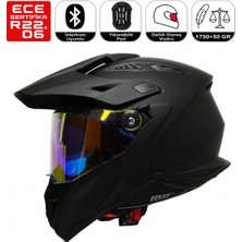 MTS FR805 Raven Cross Motosiklet Kaskı Güneş Vizörlü Enduro Full Face Kask
