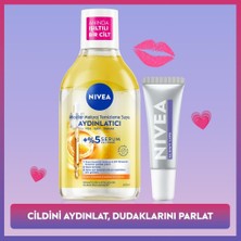 Nivea Aydınlatıcı Micellar Makyaj Temizleme Suyu 400ML ve Glowy Lips Nemlendirici Dudak Parlatıcısı