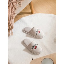 Lc Waikiki Yeni Sezon Slogan Nakışlı Pelüş Kadın Ev Terliği
