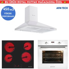 Eminçelik R42 Turbo Elekt. Vitro Dijital Beyaz Ankastre Set (Ao 2163  W60+VC 640 Siyah+ 1420 Pb W60