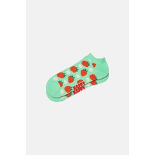 Happy Socks - Yeşil Çilek Desenli Çorap