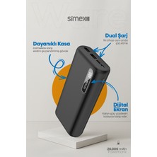 Simex Ware 20.000 mAh Dijital Ekranlı Powerbank - Dual Şarj, Type-C & Micro USB, Hızlı Şarj Destekli