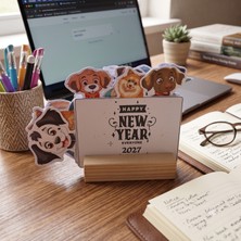 Atölye Mila köpek baskılı 2027 küçük masa takvimi