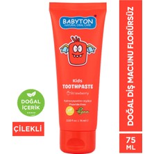 Babyton Doğal Çilek Diş Macunu Florürsüz 75 ml