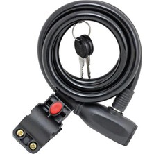 Umt Bisiklet Kilit Halat Anahtarlı 12X1200 Braket HC-81102 Siyah KLT-109