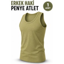 Alıç Penye Asker Atleti Erkek Haki Renk Pamuklu(Seher Yıldızı Yetkili Satıcısı) - Nefes Alan Rahat Kesim Günlük Kullanım Iç Giyim Fanila – 1 Adet